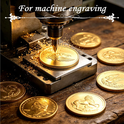 ZYNERY 12 Pcs Blank Brass Challenge Coins for Laser Engraving, 40mm x 2.2mm Solid Coin Blanks with Acrylic Protection Box for DIY Crafts, Metal Stamping & Commemorative Gifts