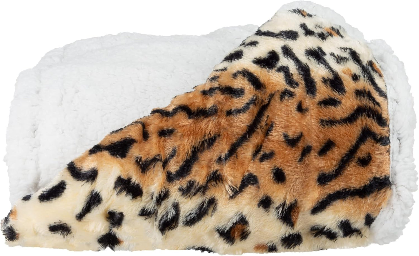 Lavish Home Fleece Sherpa Throw Blanket, Ultra Soft Plush, 50" x 60", Tiger Set of 1