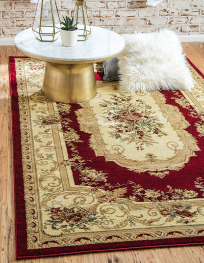 Unique Loom Versailles Collection Traditional Classic Floral Motif Area Rug (8' 0 x 11' 4 Rectangular, Burgundy/ Ivory)