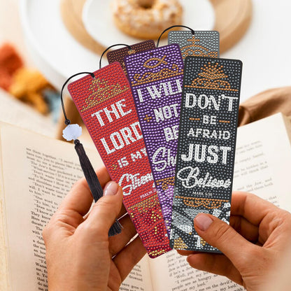 Sitsink Bible Verse Diamond Art Bookmarks - 8 Pcs Christian Book Mark Diamond Art Kits for Adult, DIY Crafts Gift Diamond Painting Bookmark Kit with Tessels