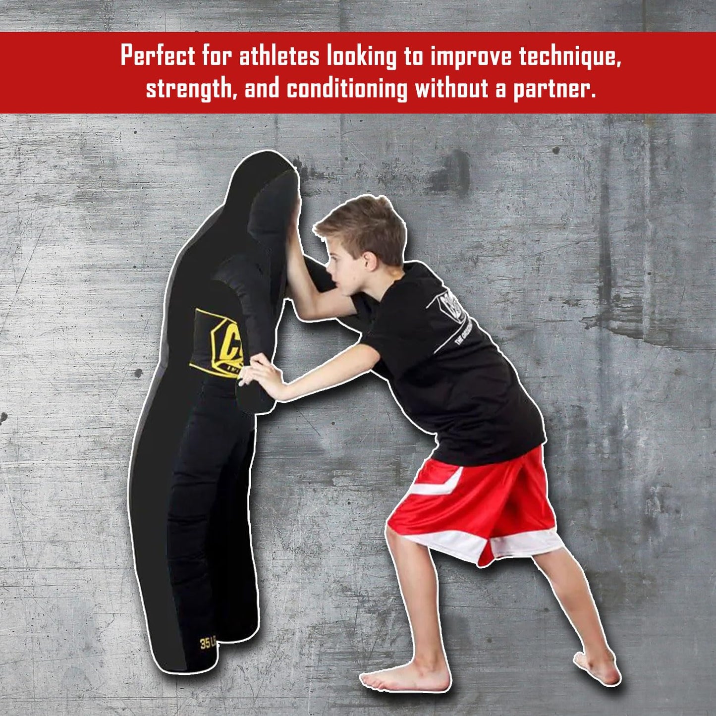 Combat Sports Legged Grappling Dummy – 35 to 140 lb Nylon Training Partner for MMA, Jiu-Jitsu, Wrestling, Takedowns, Throws, Submissions & Striking (New & Improved, 90 lbs)