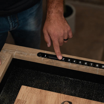 American Legend LED Shuffleboard with Buffet Top - Modern Style - Light Up LED Rails - Buffet Top with 2-Piece Leaf Design