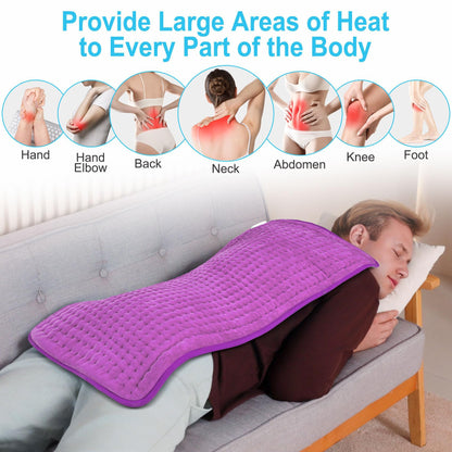 Boileau Electric Heating Pad for Back Pain and Period Cramps Relief, 17"x33" Extra Large XXXL, 3 Heating Levels Heat Pad with 2-Hour Auto Shut Off, Gifts for Women and Mom, Blue
