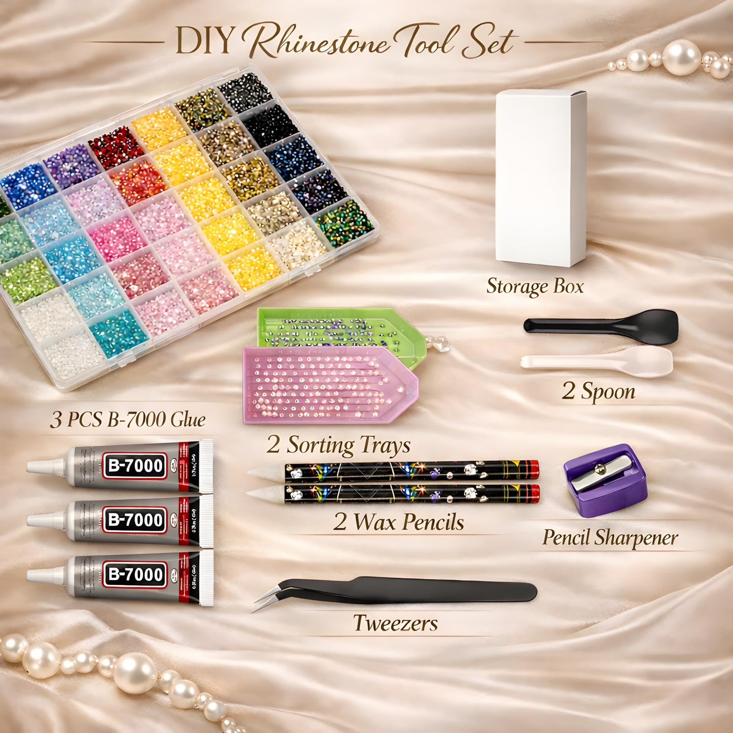 SHATANG Rhinestone Kit for Bedazzling, 40000 Pcs 40 Colors 3mm Flatback Resin Jelly Rhinestones for Adults Girls Crafters, Bedazzle Kit for Nail Art Shoes Tumblers Phone Cases DIY Gifts