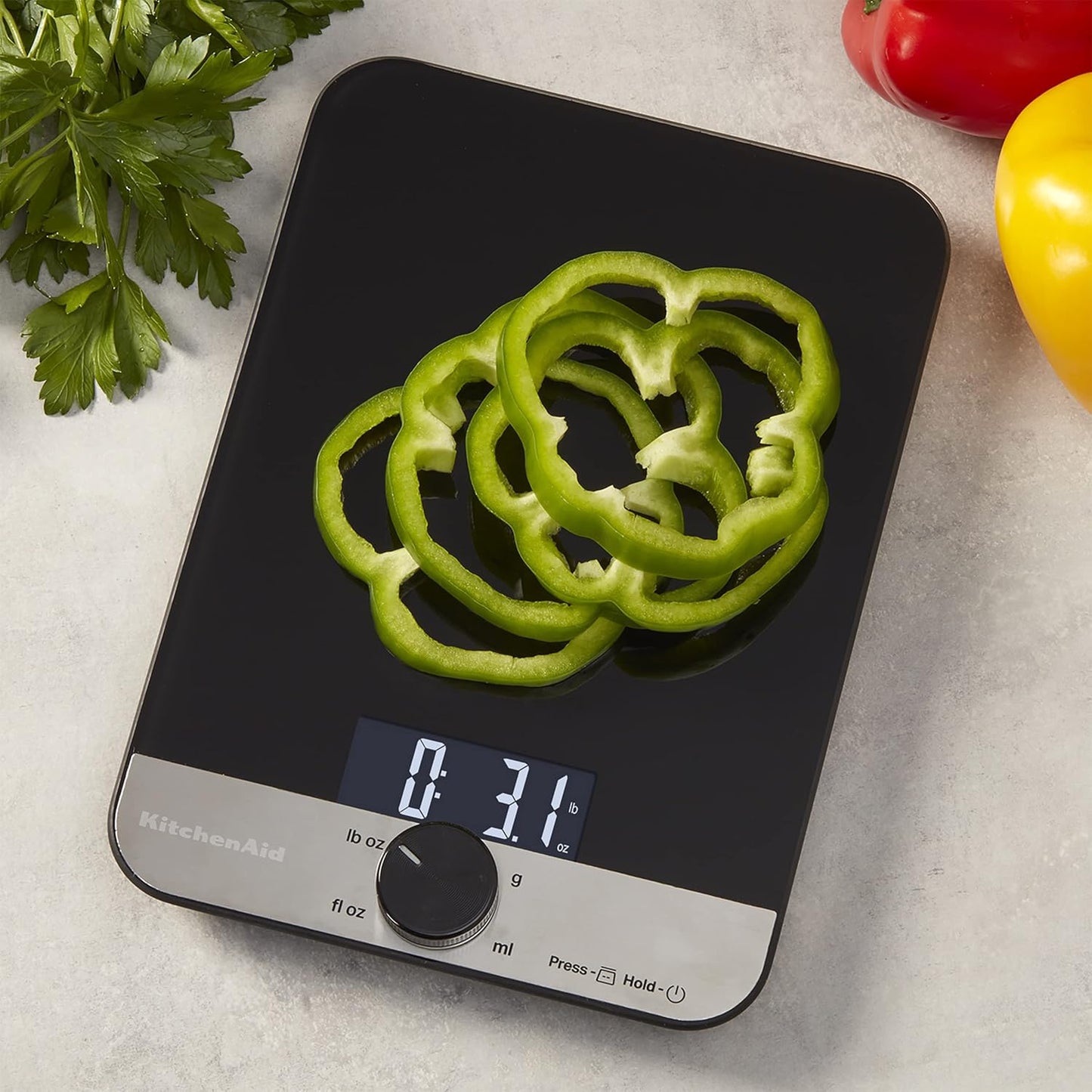 KitchenAid KQ908 Digital Kitchen and Food Scale - 11 Pound Capacity, Black - Scale for Food Ounces and Grams