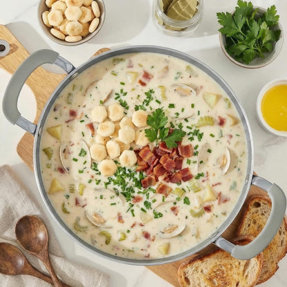 8 Quart Nonstick Stock Pot with Lid - BEZIA Ceramic Large Soup Pot for Family Cooking, Induction Ready, Stay-Cool Silicone Handles, Easy Cleanup, Perfect for Stews, Pasta & Batch Cooking