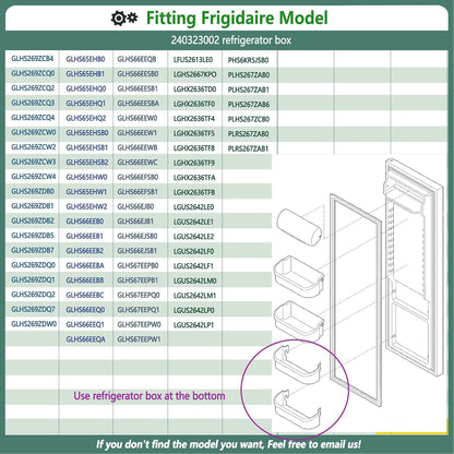 240323002 Refrigerator Door Bin Shelf for Frigidaire or Electrolux, Clear, Bottom 2 Shelves, Replaces PS429725