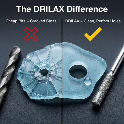 Drilax Diamond Drill Bits for Stone and Glass – 30 Pc Set (1mm, 2mm, 3mm) 1/8 Shank for Dremel & Rotary Tools – Jewelry Making, Gemstone, Sea Glass and Lapidary Drill Bits Kit