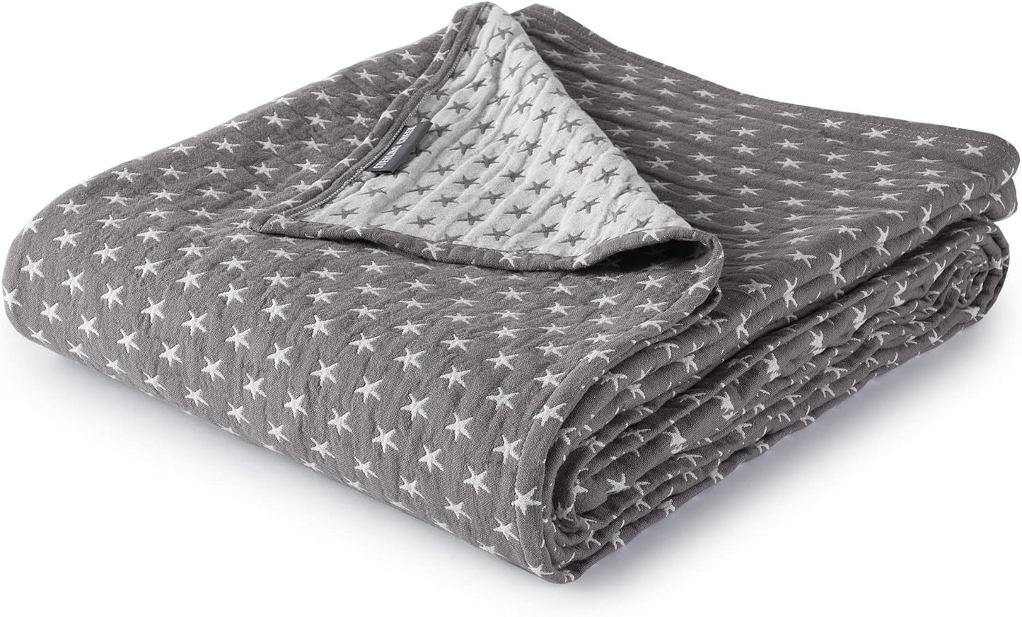Sterling Creek Dawson Star Muslin Blanket Twin Three Layers Lightweight Breathable Cotton Gauzy Blanket for Adults, All
