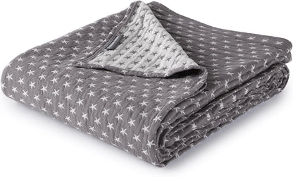 Sterling Creek Dawson Star Muslin Blanket Twin Three Layers Lightweight Breathable Cotton Gauzy Blanket for Adults, All