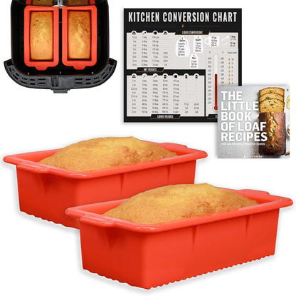 Air Fryer Silicone Loaf Pans for Baking, Non-Stick Bread Cake Pan, 7.5 Inch Bakeware Sets, Fits Instant Pot, Ninja Foodi