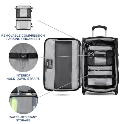 Travelpro Crew Classic Lightweight Softside Expandable Carry on Luggage, 2 Wheel Upright Rollaboard Suitcase, Men and Women, Carry On 22-Inch, Black