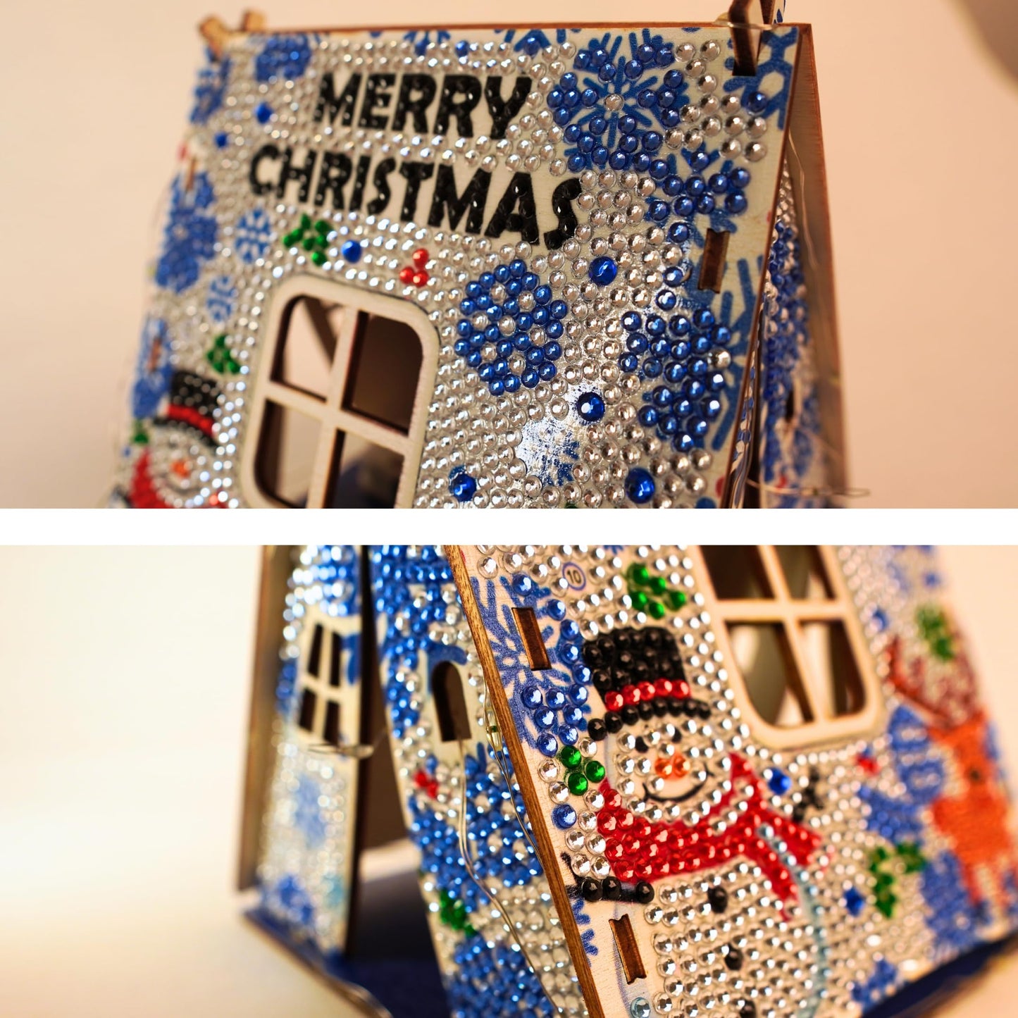 Party Ready 3D Diamond Painting Tent Craft Kit with LED Lights – Full Drill Crystal Mosaic Wood Puzzle, DIY Holiday Decorative Art for Home Display (Christmas Tent)