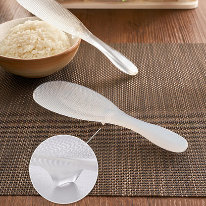 H&Zebrabro 2 Pcs Japanese Style Rice Paddle, Food-grade Non Stick Rice Scooper Spoon, Heat Resistant Rice Spoon Paddle for Rice Cooker, Dishwasher Safe (Transparent), 8 inches