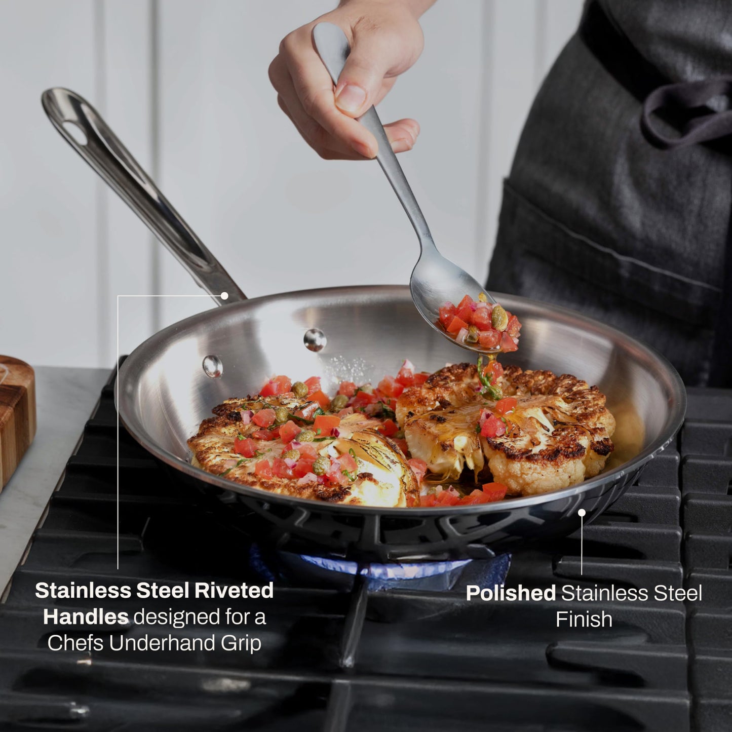 All-Clad D3® Stainless Steel 12 inch Frying Pan With Lid- Made in the USA- The Original Bonded Professional Cookware- Oven Safe & Induction Compatible