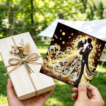 Muzagroo Art DIY Diamond Art Weding Blessing Cards Kits for Adults Diamond Painting Greeting Cards with Envelopes for Beginners Gem Art Cards 8PCS (Wedding)