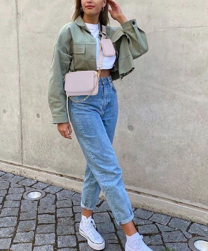 UTO Small Crossbody Bags for Women 3 in 1 Trendy Belt Purse Fashion Designer Mini Cute Sling Fanny Chest Pack
