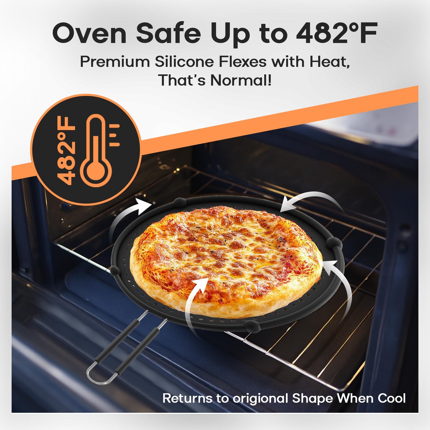 Splatter Screen for Frying Pan | USA Brand | 13-Inch Black, Fit Pans (12" to 13") Silicone Grease Splatter Guard for Frying Pan and Stove by Beckon Ware