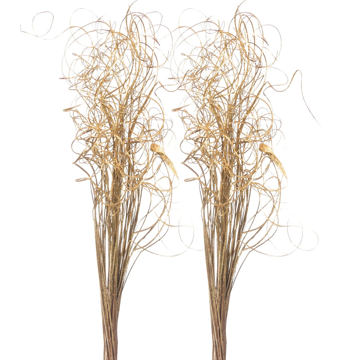 Royal Imports Sparkle Glitter Curly Ting Ting Branches Vase Filler for Wedding, Holiday & Home Decoration, 26”, 75 Stems (Gold)