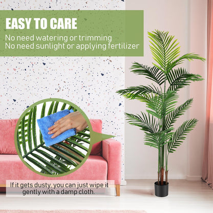 Jexine 4 Pack Artificial Palm Trees 6Ft, Fake Plants Fake Trees Artificial Areca Palm Plants for Outdoor Indoor Faux Tree in Pot for Pool Home Decor Office Housewarming Gift Modern Decoration