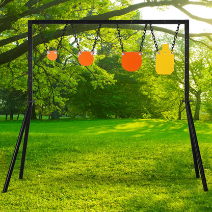 GADFISH AR500 Steel Target Stand System, 3/8 Inch Thick Steel Hostage Targets, Adjustable Height AR500 Shooting Targets for Shooting Range Outdoors