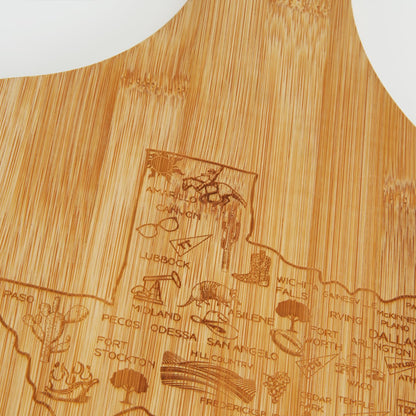 Premium Bamboo State-Shaped Cutting Board Set - USA Map Design, Kitchen Decor, Food Prep Tool, State Pride, Home Chef Essential, Sustainable Wooden Chopping Blocks (Texas)