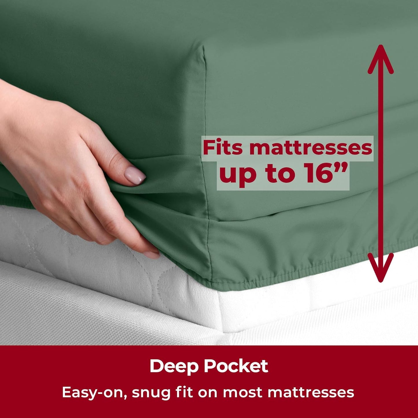 Mellanni Twin Sheets Set - 3 PC Hotel Luxury Bedding | Extra Soft, Cooling, Wrinkle-Resistant (Emerald Green)
