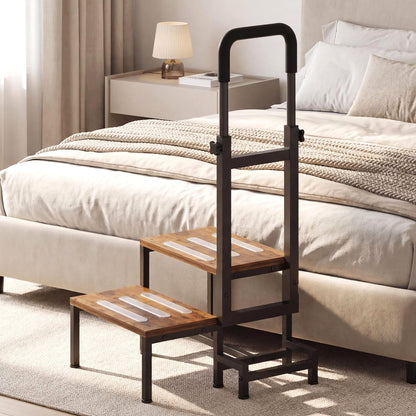 VonDream 2-Tier Bed Step Stool with Adjustable Handrails for High Beds