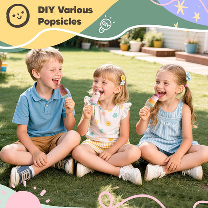 Popsicle Mold Set 4 Pieces Homemade Silicone Popsicle Maker Easy Release Ice Cream Molds Reusable DIY Pop Molds (Green, IcyClassic Pops)