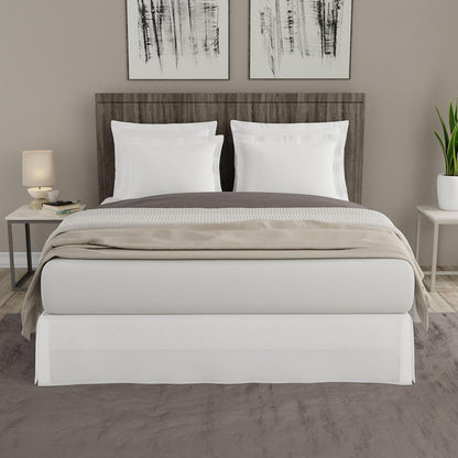 TodaysHome Microfiber Classic Tailored Bed Skirt Dust Ruffle, Queen, White - TOH25014WHIT03