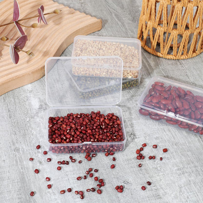 Nodaaiie 30 Pack Clear Plastic Beads Storage Containers with Hinged Lids, Small Rectangular Storage Boxes for Jewelry, Craft Supplies, and Small Items, 4.1 x 3 x 1 Inches