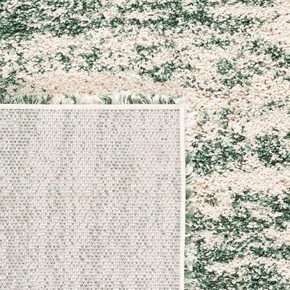 SAFAVIEH Hudson Shag Collection Area Rug - 10' x 14', Ivory/Green, Geometric Design, Plush 1.9 Inch Thick Ideal for High Traffic Areas in Living Room, Bedroom, Dining (SGH206Y)