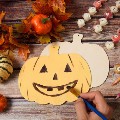 AWIZOM 36 Pcs Wooden Pumpkin Cutouts Unfinished Wood Fall Pumpkin Ornaments Blank Wooden Thanksgiving Pumpkin Signs for DIY Crafts Project Halloween Autumn Harvest Home Hanging Decorations,7.87x7.09