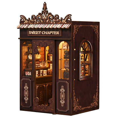 KERNOWO Book Nook Kit, DIY 3D Wooden Puzzles for Adults, Teens and Beginners, Miniature Tiny House Kit for Bookshelf Decor, Bookish Gift for Family, Friends, Book Lovers (Sweet Chapter)