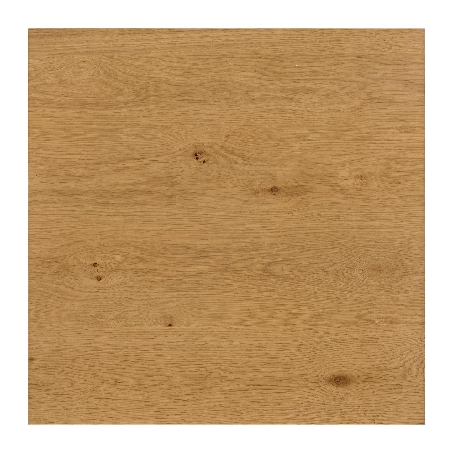 Martin Svensson Home Julian Genuine Oak Wood Coffee Table, 32 Inch Square, Mid Century Modern Cocktail Table for Living Room, Dual Drawers, Slatted Sides, Leveling Feet, Light Oak Natural