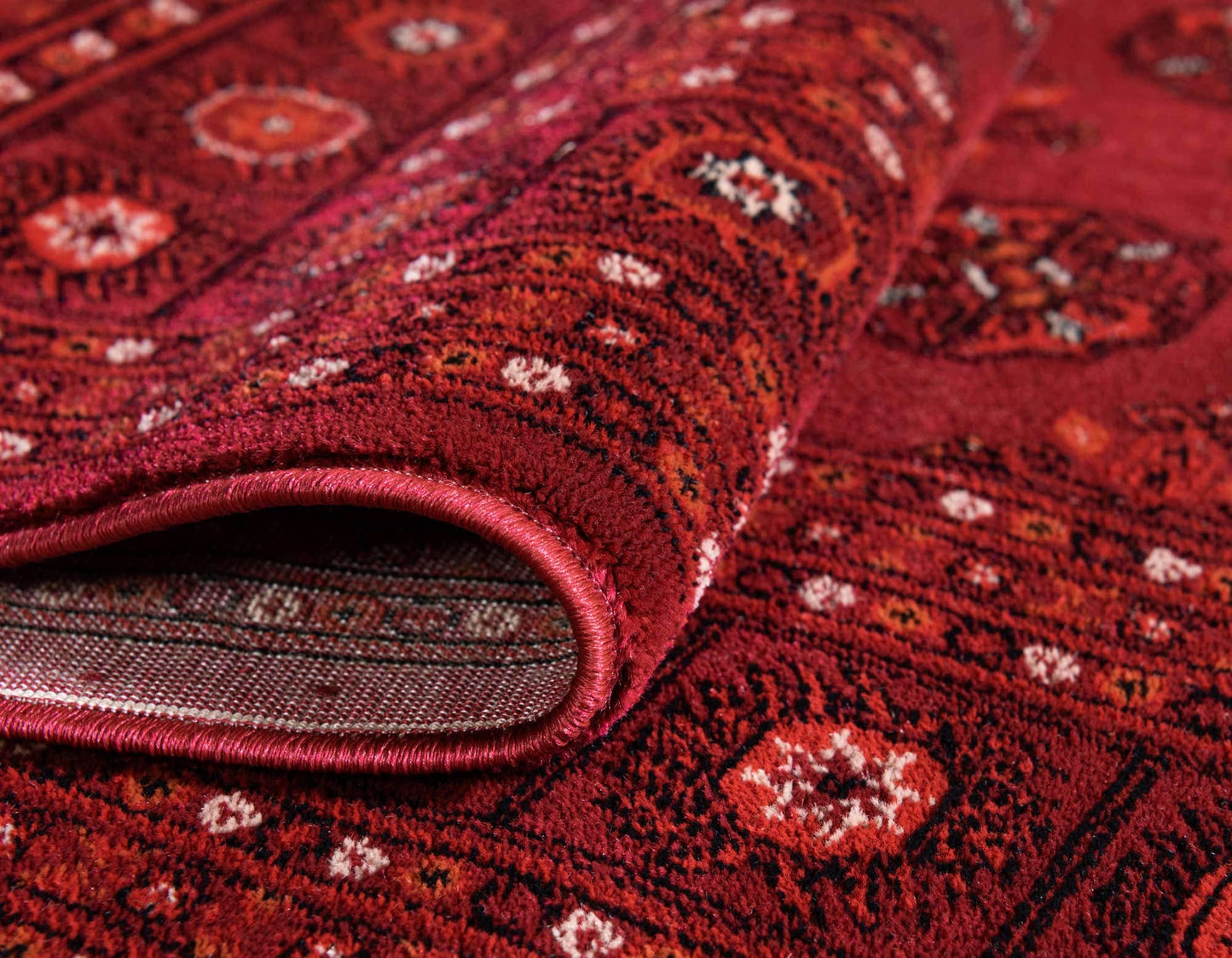 Unique Loom Tekke Collection Over-Dyed Saturated Traditional Torkaman Area Rug, 7 ft x 10 ft, Red/Burgundy