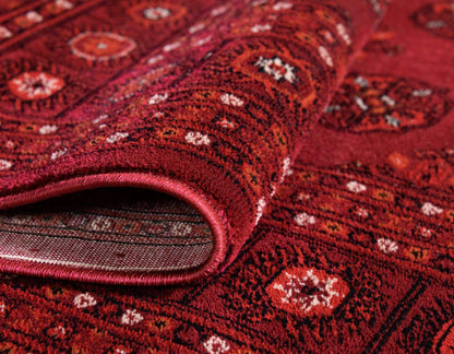 Unique Loom Tekke Collection Over-Dyed Saturated Traditional Torkaman Area Rug, 9 ft x 12 ft, Red/Burgundy