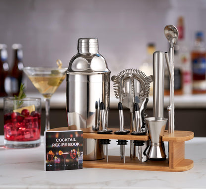 Cocktail Shaker Set - 17 Piece Stainless Steel Mixology Bartender Kit, Drink Martini Shaker, Home Bar Accessories, Cocktail Kit, Stainless Steel Bar Set, Shakers Bartending