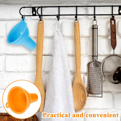 Silicone Funnels, 4 Pieces Wide Mouth Funnel Flexible Condiment Sauce Canning Set Flexible Kitchen Funnel for Home Restaurant Squeeze Bottles Jars Cans, Spice Filling Bottles Liquid Oil, 3 x 1 Inch