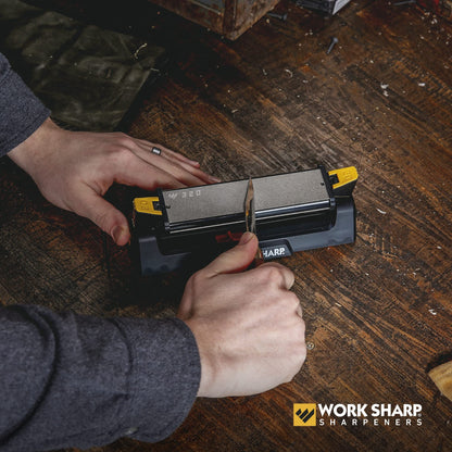 Work Sharp Benchstone Knife Sharpener, 3 sided for faster manual pocket or hunting knife sharpening