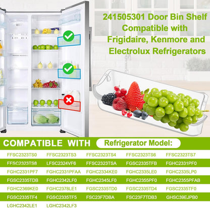 UPGRADED 241505301 Refrigerator Door Shelf Bin Compatible with Frigidaire Replacement Parts 241505300 AP3769131