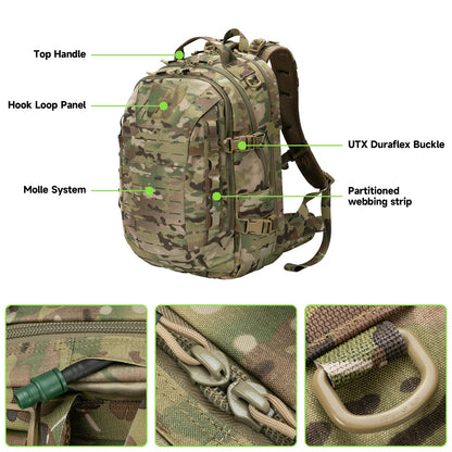 EXCELLENT ELITE SPANKER 40L Tactical Military Backpack for Men and Women Large Rucksack Assault Pack Bag for Outdoor Camping, Hiking(Multicam)