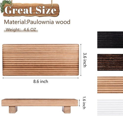 Farmhouse Decor Bathroom Tray - Wooden Pedestal Stand for Soap Display | 8.7 x 3.6 Inches, Brown