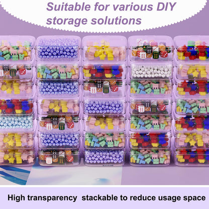 Bead Organizer Box, 84 Pcs Small Plastic Containers with Lids, 4-Tier Stackable Storage Box, Clear Organizers for Jewelry Toys Craft Storage