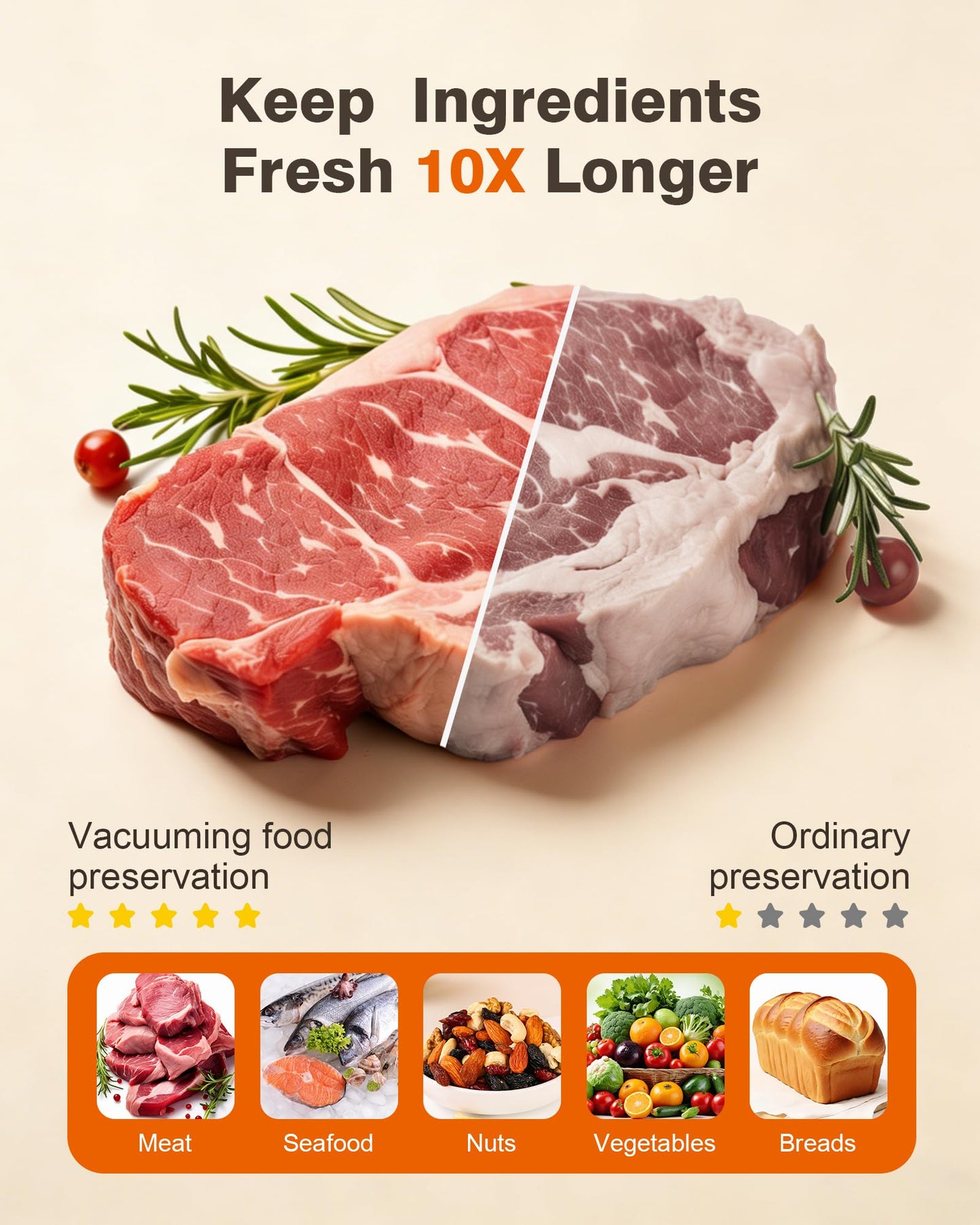 Vacuum sealer for food, Chef’s Design to Preserve Freshness, Compact Handheld Vacuum Sealer with 30 Reusable Bags, Professional-Grade for Food Storage Savers, Pebble