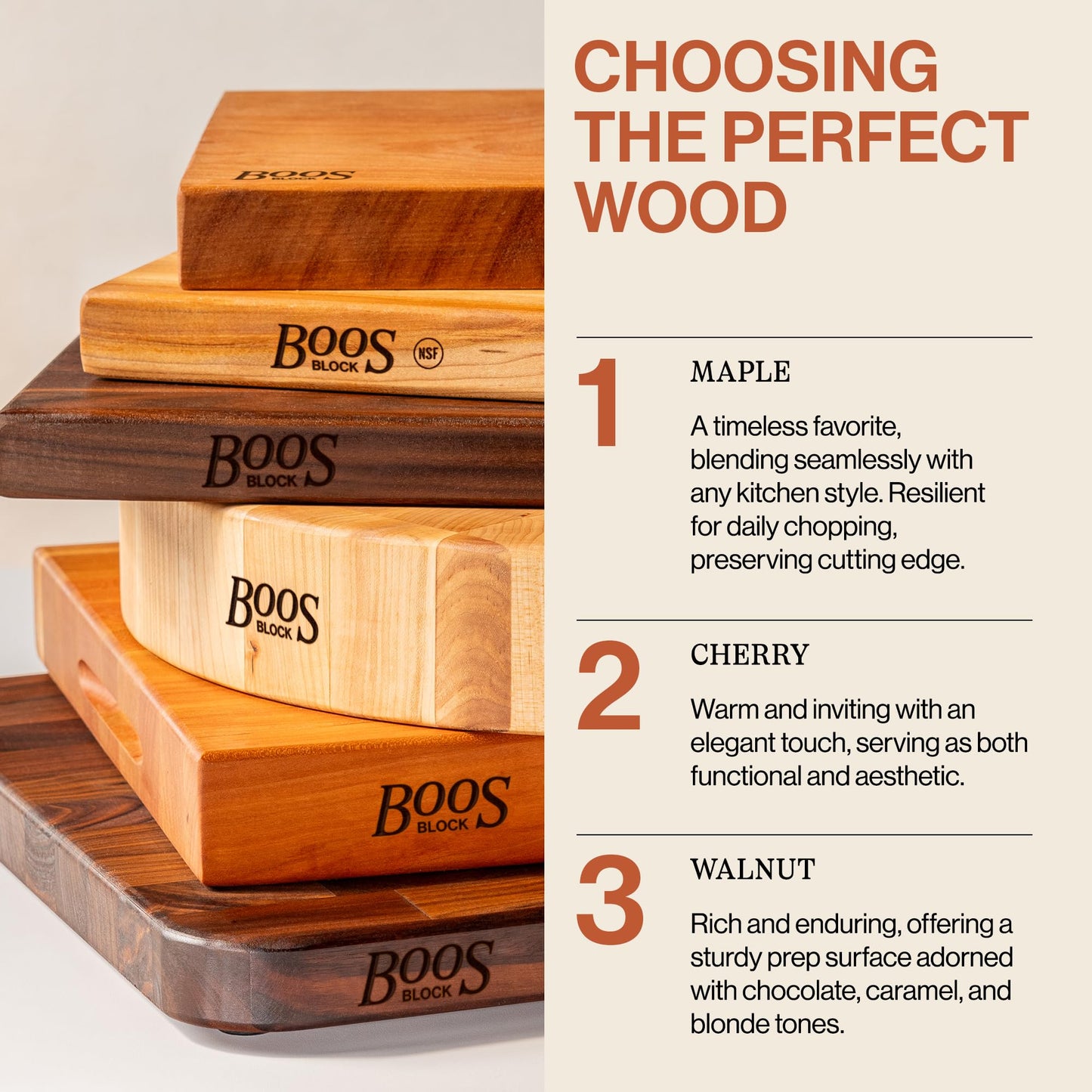John Boos R-Board Series Rectangular Wooden Walnut Cutting Board 20”x15” – 1.5” Thick, 12-lb Reversible Butcher Block with Edge-Grain & Finger Grips – Made in the USA