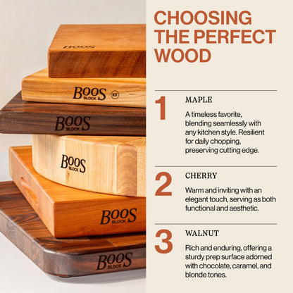 John Boos R-Board Series Rectangular Wooden Walnut Cutting Board 20”x15” – 1.5” Thick, 12-lb Reversible Butcher Block with Edge-Grain & Finger Grips – Made in the USA