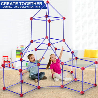 V-Opitos 180 Pack Fort Building Kits for Kids Age 4, 5, 6, 7, 8+ Years Old, Creative STEM Building Toys for DIY Castles, Tunnels, Play Tent, Ideal Christmas, Birthday Gifts for Boys & Girls