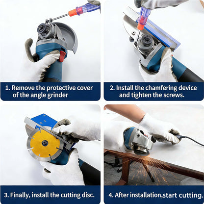 45 degree tile chamfering tool, 100-Type Universal 45 Degree Tile Chamfering Stand Type Angle Grinder,Angle Grinders with Gloves & 39Inch Hose
