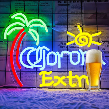 Beer Neon Sign Dimmable Western Rodeo Neon Light Signs for Wall Decor Cowboy Neon Sign for Man Cave Home Bar Beer Club Pub Bistro